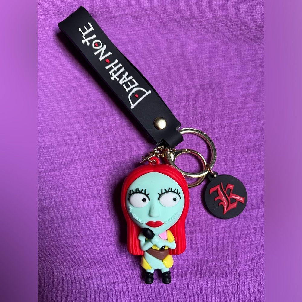 This is a sally keychain from the movie nightmare before Christmas